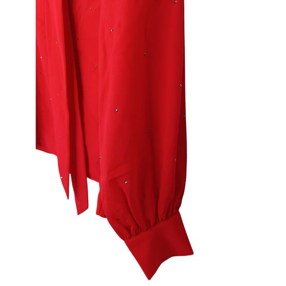 New Ted Baker Red Sparkle Rhinestone Holiday Blouse Size 0 (US XS) $225 - Picture 6 of 16